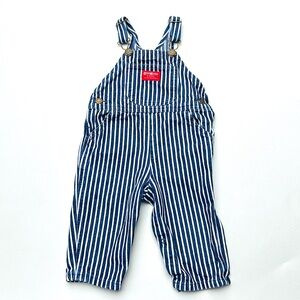 Osh Kosh Sz 24M Overalls denim Blue White Stripes 100% Cotton